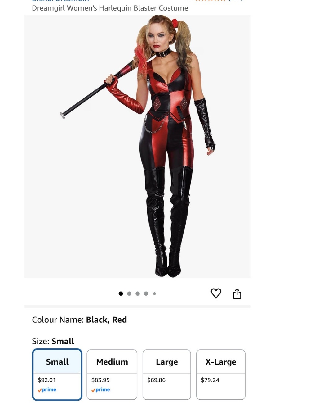 Dreamgirl Women's Red and Black Harlequin Woman’s Costume